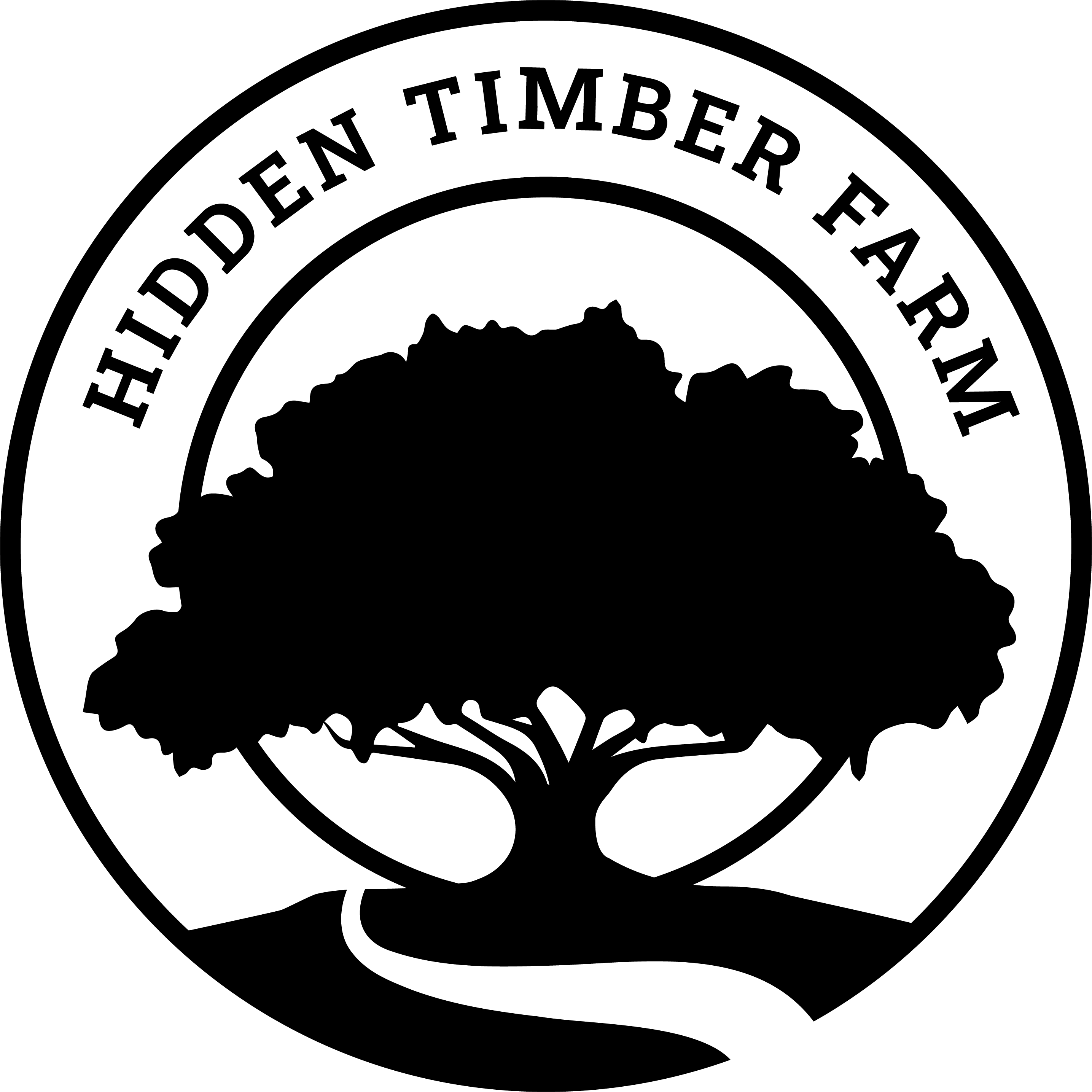 Logo for horse pasture at Hidden Timber Farm